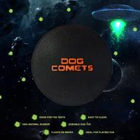 Dog Comets Ball Stardust Ø6 cm - Hondenspeelgoed - Hondenbal - Natuurlijk rubber - 1 stuk - Oranje/Zwart - thumbnail