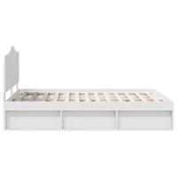 Bedframe met hoofdeinde Wit 150 x 200 cm Massief grenenhout - thumbnail