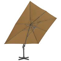 VidaXL Zweefparasol met aluminium paal 400x300 cm taupe - thumbnail