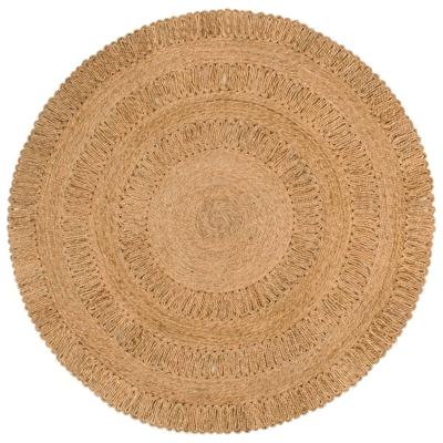 VidaXL Tapijt rond 150 cm gevlochten jute