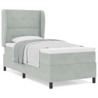 Boxspring bed met matras Lichtgrijs 80 x 200 cm Fluweel - thumbnail