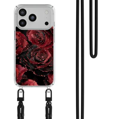 iPhone 17 Pro hoesje met zwart koord - Rode Rozen iPhone 17 Pro hoesje met zwart koord - Rode Rozen