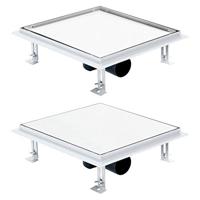 VidaXL Doucheafvoer met 2-in-1 deksels 28x28 cm roestvrij staal - thumbnail