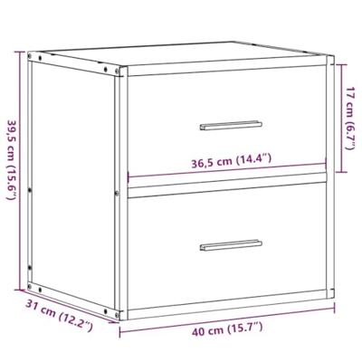 Nachtkastje wandgemonteerd 40x31x39,5 cm zwart Nachtkastje wandgemonteerd 40x31x39,5 cm zwart