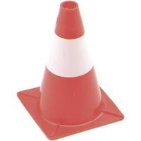 Perel signalisatiekegel, 30 cm hoog, rood/wit - thumbnail
