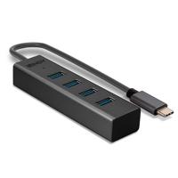 LINDY 43325 43325 USB-hub 4 poorten USB-A USB 3.2 Gen1 5 GBit/s Met USB-C stekker Grijs - thumbnail