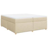 Boxspring met matras stof crèmekleurig 200x200 cm - thumbnail