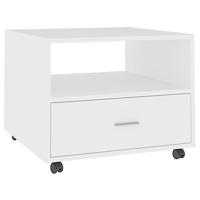 Salontafel 55x55x40 cm bewerkt hout wit - thumbnail