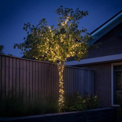 Solar lichtsnoer twinkle met 300 leds in koperdraad