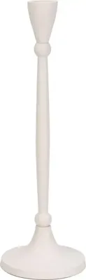 Kandelaar metaal rond 9x28.5cm wit