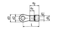 Klauke 6203 Ringkabelschoen Dwarsdoorsnede (max.): 1 mm² Schachtdiameter: 3.2 mm Deels geïsoleerd Rood 1 stuk(s) - thumbnail