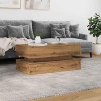 Salontafel met LED-verlichting 90x50x40cm artisanaal eikenkleur - thumbnail