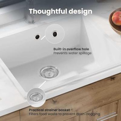VidaXL Keukenwasbak wit 38 x 44 x 20 cm graniet