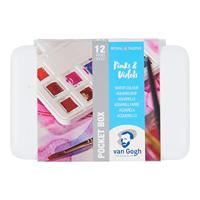 Van Gogh Aquarelverf pocket box - roze en violetten - 12 halve napjes - thumbnail