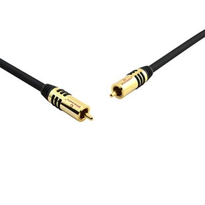 Cinch Audio Aansluitkabel [1x Cinch-stekker - 1x Cinch-stekker] 1.00 m Zwart Vergulde steekcontacten Oehlbach NF Sub