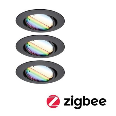 Paulmann 92468 LED-inbouwlamp Set van 3 stuks LED 14.7 W Zwart (mat) Paulmann 92468 LED-inbouwlamp Set van 3 stuks LED 14.7 W Zwart (mat)