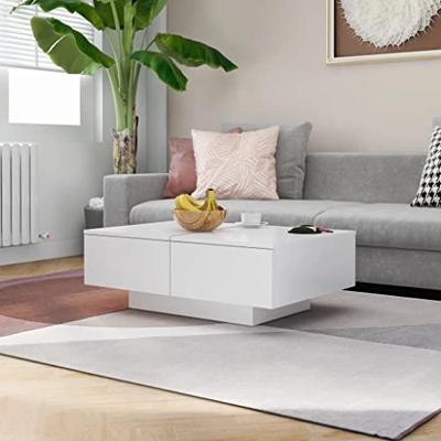 Salontafel 90x60x31 cm bewerkt hout wit