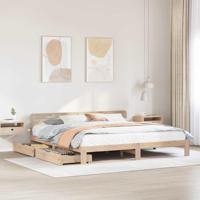 Bedframe zonder matras massief grenenhout 200x200 cm - thumbnail