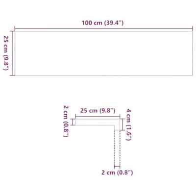 VidaXL Traptreden 2 st 100x25x2 cm massief eikenhout donkerbruin - thumbnail
