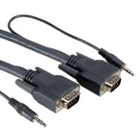 Wentronic 93970 Monitorkabel (15-polig HD mannelijk naar 15-polig HD stekker SVGA XGA Audio) 5m zwart - thumbnail