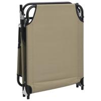 Ligbed inklapbaar oxford stof en gepoedercoat staal taupe - thumbnail