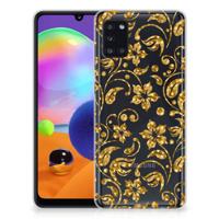 Samsung Galaxy A31 | TPU Case | Gouden Bloemen - thumbnail