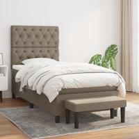 Boxspring met matras stof taupe 80x200 cm - thumbnail