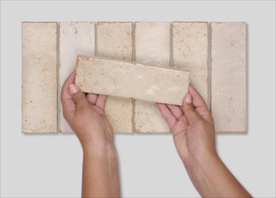 Wandtegel beige Estudio Amazonia 20x6,5cm sand glans