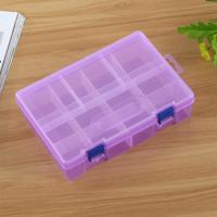 Dubbellaags 8 slots" Plastic sieraden doos organisator opslagcontainer met verstelbare Dividers(Purple)" - thumbnail