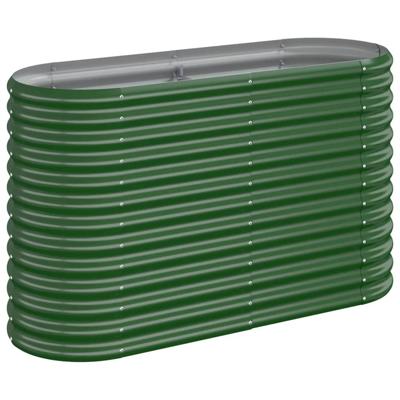 VidaXL Plantenbak 114x40x68 cm gepoedercoat staal groen