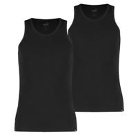 2-Pack heren hemden - Basic Tanktop - Katoenen onderhemd slim fit - Ronde hals - Zonder mouwen - S - Zwart - Top - Singlet - S - S - S - S - S - thumbnail