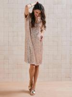 Zwangerschapsjurk met pailletten goud - thumbnail