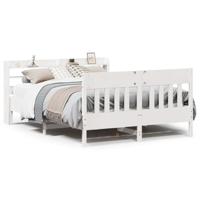 Bedframe zonder matras massief grenenhout wit 140x200 cm - thumbnail