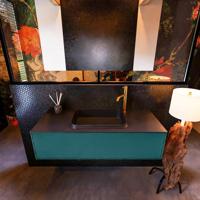 Badkamermeubelset Mondiaz Erin 120 cm met 1 Lade met RIDGE Wastafel Midden Urban met 1 kraangat Greeploos Mat Smag - thumbnail