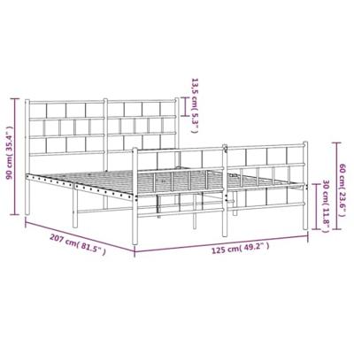 Bedframe met hoofd- en voeteneinde metaal zwart 120x200 cm