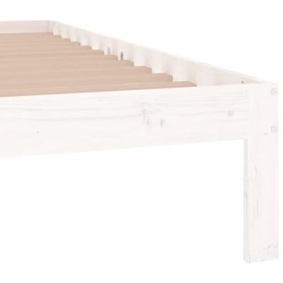 Bedframe massief hout wit 135x190 cm 4FT6 double