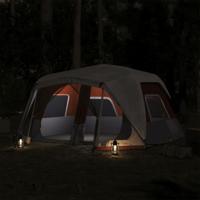 Tent met LED 10-persoons snelontgrendeling lichtgrijs en oranje - thumbnail