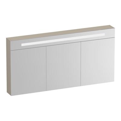 Brauer Promise Deluxe Spiegelkast - 140 cm - met Verlichting - 3 Dubbelzijdige Spiegeldeuren - Mat Beige