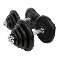 RS Sports Dumbellset l Halterset met gewichten l Totaal 40 kg l 2 stangen - thumbnail