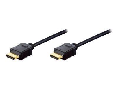 Digitus AK-330107-050-S HDMI-kabel HDMI Aansluitkabel HDMI-A-stekker, HDMI-A-stekker 5.00 m Zwart Audio Return Channel (ARC), Vergulde steekcontacten