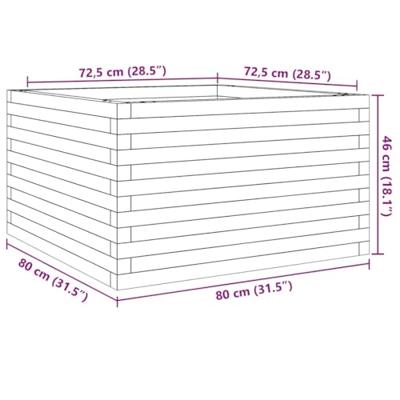 Plantenbak 80x80x46 cm massief grenenhout wasbruin