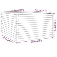 Plantenbak 80x80x46 cm massief grenenhout wasbruin - thumbnail