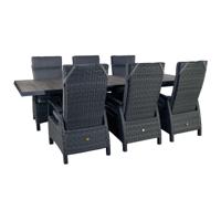 Dining set East Haven Midnight Grey 202 - 264 x 100 x 77 cm Oosterik Home - Oosterik home - thumbnail