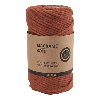 Creativ Company Macrame koord bunt orange, 55m