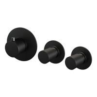 Inbouwthermostaat Brauer Black Carving en 2 Stopkranen Met in- en Afbouwdelen Mat Zwart - thumbnail