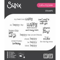 Sizzix • clear stamps set 21pcs happy everything sentiment by catherine pooler - thumbnail