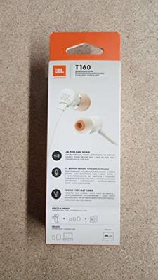 JBL T160 Tune Wired In-ear hoofdtelefoon met microfoon, wit