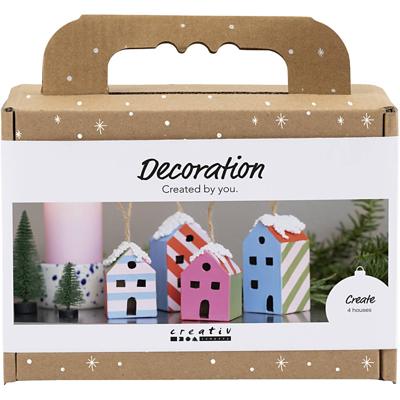 Creativ Company Mini hobbyset decoratie huizen kleurrijk