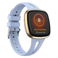 Fitbit Versa 3 & 4 / Sense 1 & 2 - Sportbandje druppel design - Small - Lila - thumbnail