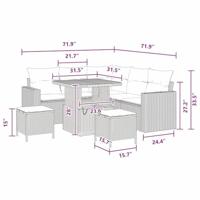 Tuinbankenset 8 pcs Zwart poly rattan - thumbnail